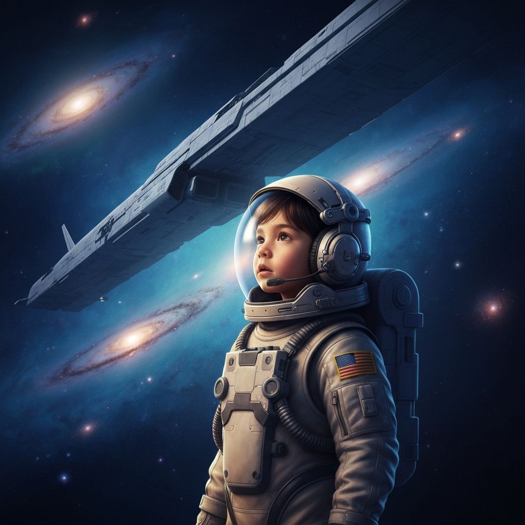 Personalized story featuring a child astronaut